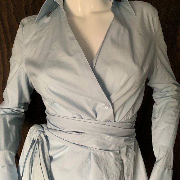 mex stretch size 6 capri pantsuit baby blue - Picture 4 of 7